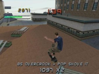На фото: кадр из компьютерной игры «Tony Hawkʼs Pro Skater 2». На фото: кадр из компьютерной игры «Tony Hawkʼs Pro Skater 2».