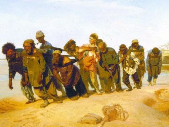 На фото: картина Ильи Репина «Бурлаки на Волге».