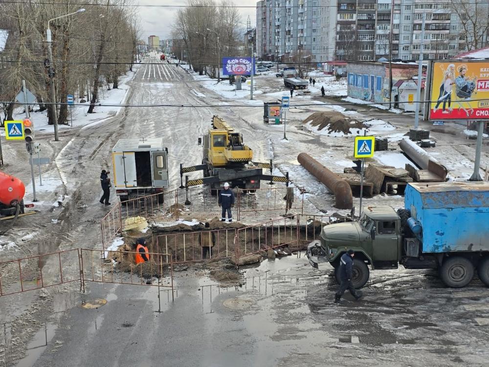 Отремонтированный проспект советских космонавтов в архангельске фото Архангельск. Хроника ремонта на Московском проспекте: ТГК-2 готовится подать теп