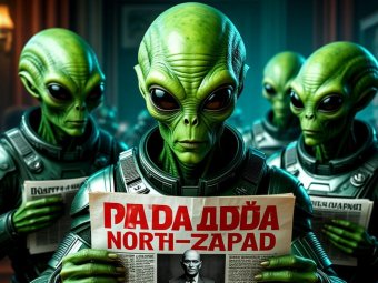 На фото: инопланетяне читают межпланетный тираж издания «Правда Северо-Запада».