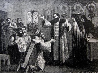 Альфред Нидерман. «Борис Годунов принимает царский сан».